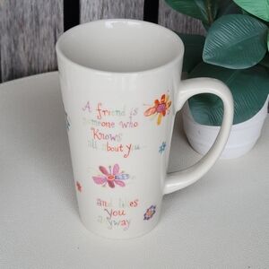 Natural Life Floral Ceramic Mug with Inspirational Quote